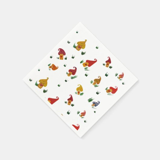 Serviette En Papier Champignons Blanc Standard Cocktail Papier à cockt (Coin)