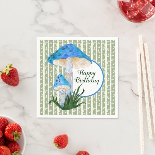 Serviette En Papier Champignons bleus sur Aspen Anniversaire (En situation)