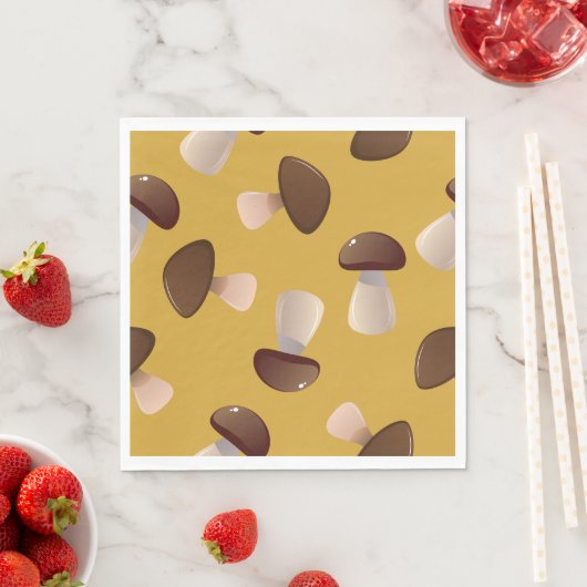 Serviette En Papier Champignons Brown (En situation)