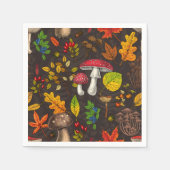 Serviette En Papier Champignons d'automne, feuilles, noix et baies sur (Devant)