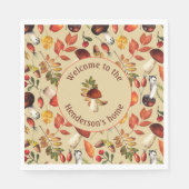 Serviette En Papier Champignons d'automne serviettes personnalisées en (Devant)