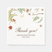 Serviette En Papier Champignons des bois baby shower neutre (Devant)