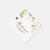 Serviette En Papier Champignons des bois baby shower neutre (Coin)