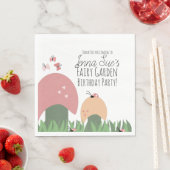 Serviette En Papier Champignons du jardin de fées Ladybugs Papillons (En situation)