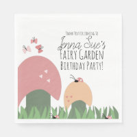 Champignons du jardin de fées Ladybugs Papillons