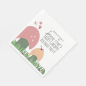 Serviette En Papier Champignons du jardin de fées Ladybugs Papillons (Coin)