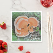 Serviette En Papier Champignons Joyeux anniversaire (En situation)