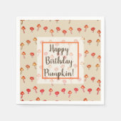 Serviette En Papier Champignons Joyeux Anniversaire Automne Art Papier (Devant)