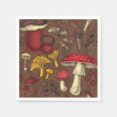 Serviette En Papier Champignons sauvages sur brun (Devant)