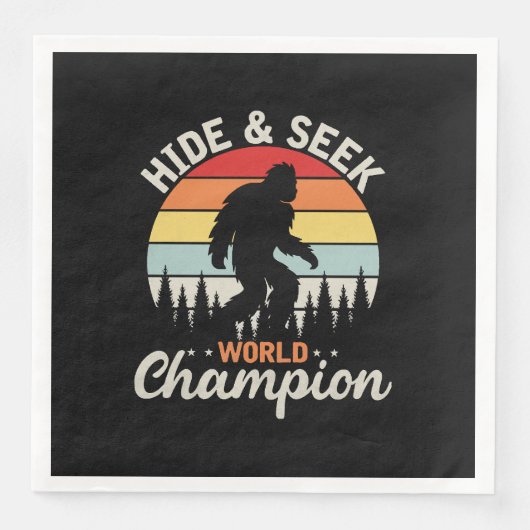 Serviette En Papier Champion du Monde de Cache-Cache Bigfoot (Devant)