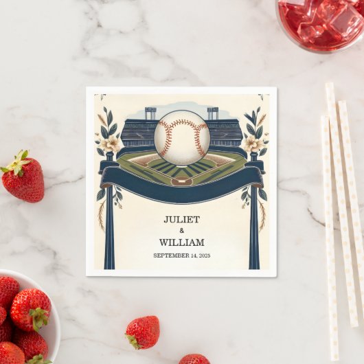 Serviette En Papier Champion Team Ball Field Mariage de baseball (En situation)