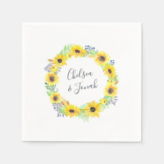 Serviette En Papier Champs de flux Mariage personnalisé