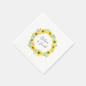 Serviette En Papier Champs de flux Mariage personnalisé (Coin)