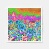 Serviette En Papier Champs de tournesol - bleu (Devant)