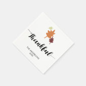 Serviette En Papier Chance Automne Automne Feuilles Orange Calligraphi (Coin)