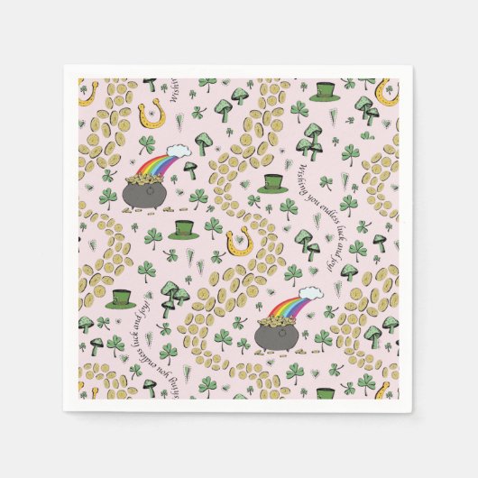 Serviette En Papier Chance & Joie Pièces et Jour de la Saint Patrick S (Devant)