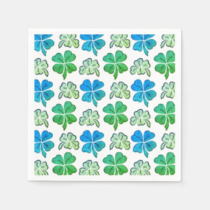 Serviette En Papier Chance Shamrock Clover Motif St. Patrick`s day