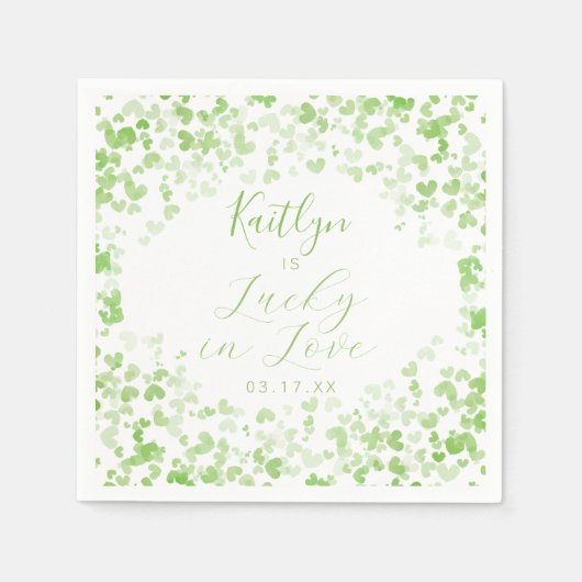 Serviette En Papier Chanceux en amour Mariage Saint-Patrick (Devant)