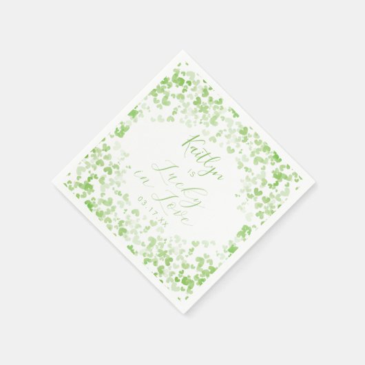 Serviette En Papier Chanceux en amour Mariage Saint-Patrick (Coin)