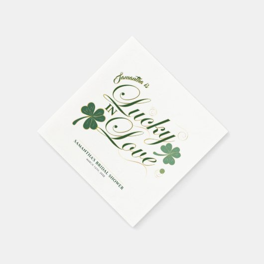 Serviette En Papier Chanceux en amour Mariage thème Saint-Patrick Mode (Coin)