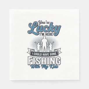 Serviette En Papier Chanceux je suis ici conception de maillot de pêch