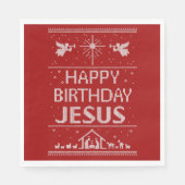 Serviette En Papier Chandail de Noël moche Joyeux Anniversaire Jésus R (Devant)