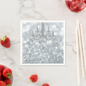 Serviette En Papier Chandelier blanc Parties scintillant en argent Bok (En situation)