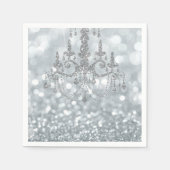 Serviette En Papier Chandelier blanc Parties scintillant en argent Bok (Devant)