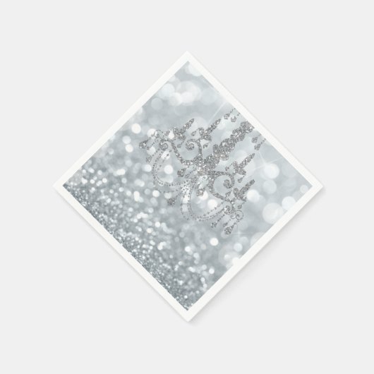 Serviette En Papier Chandelier blanc Parties scintillant en argent Bok (Coin)