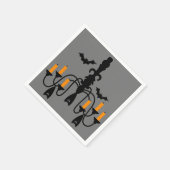 Serviette En Papier Chandelier d'Halloween et chauves-souris (Coin)