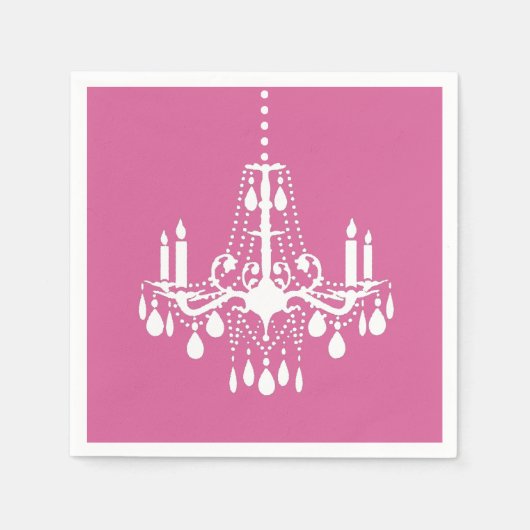 Serviette En Papier Chandelier rose Naples (Devant)