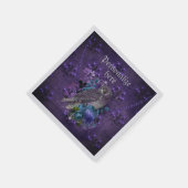 Serviette En Papier Chandeliers fleuris de choux élégant bijou violet (Coin)