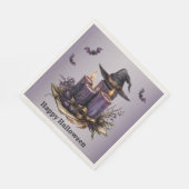 Serviette En Papier Chandelles violettes d'Halloween chauves-souris Éf (Coin)