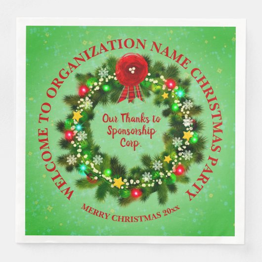 Serviette En Papier Changer tout le texte Organisation Noël (Devant)