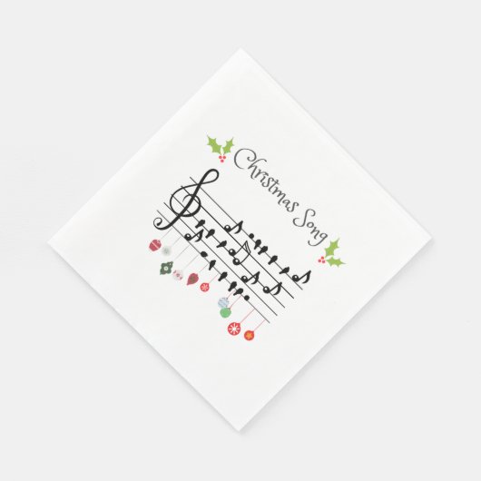 Serviette En Papier Chanson de Noël chant des oiseaux (Coin)