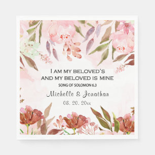 Serviette En Papier Chanson de Salomon 6:3 Je suis la florale rose de