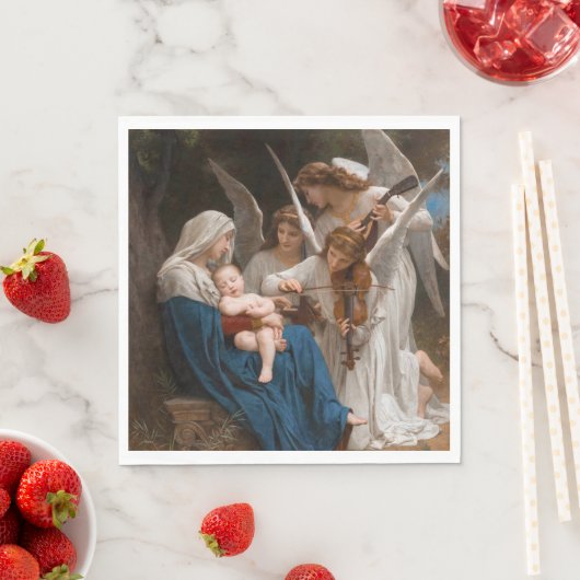Serviette En Papier Chanson des anges de William-Adolphe Bouguereau (En situation)