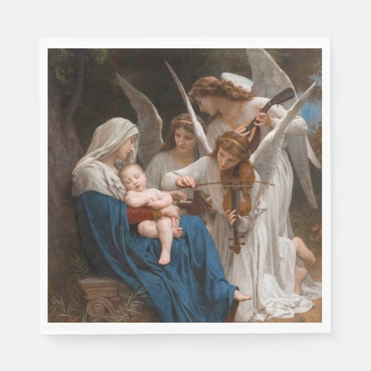 Serviette En Papier Chanson des anges de William-Adolphe Bouguereau (Devant)