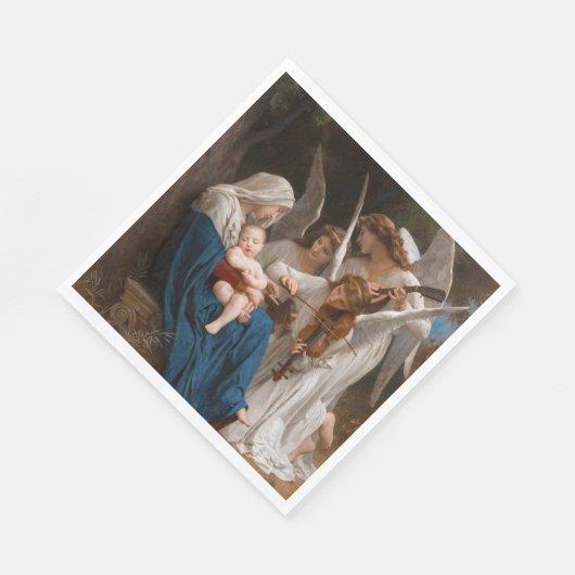 Serviette En Papier Chanson des anges de William-Adolphe Bouguereau (Coin)