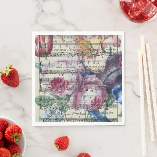 Serviette En Papier Chansons florales (En situation)