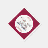 Serviette En Papier Chant Noël Caribou Vacances Conçu (Coin)