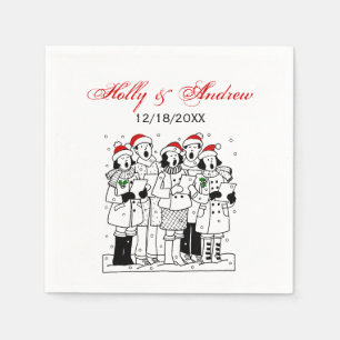 Serviette En Papier Chanteurs de Noël Festifs avec Neige Xmas