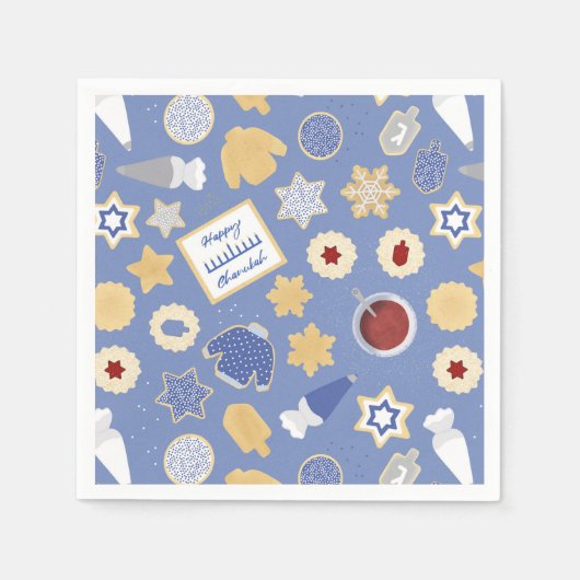 Serviette En Papier Chanukah cookie party (Devant)