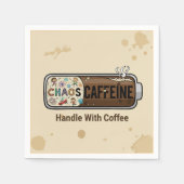 Serviette En Papier Chaos & Caffeine Funny Parenting Mom Life Coffee   (Devant)