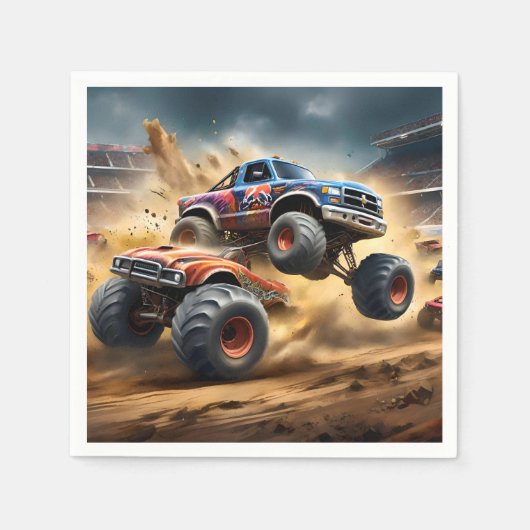 Serviette En Papier Chaos on Wheels : Monster Truck Smash Derby, (Devant)