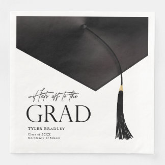 Serviette En Papier Chapeau au diplômé Noir et Or Homme Fête de fin d'