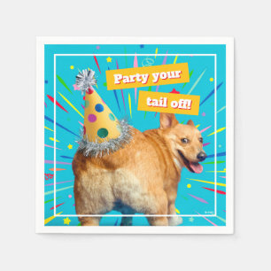 Serviette En Papier Chapeau d'anniversaire pour derrière de Corgi