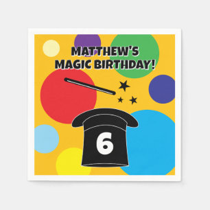 Serviette En Papier Chapeau de magicien et baguette magique fête d'ann