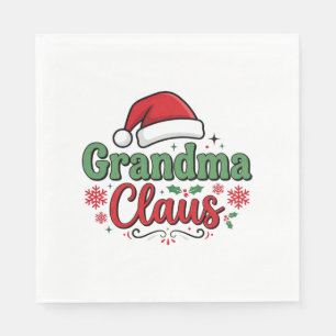 Serviette En Papier Chapeau de Noël de Grand-Mère Noël