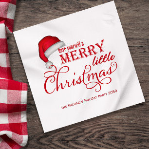Serviette En Papier Chapeau de Père Noël rouge mignon sur mesure